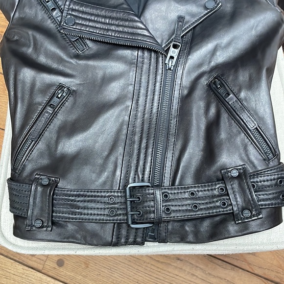 Michael Kors Black Leather Jacket - Picture 6 of 8